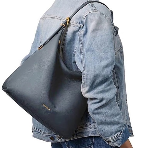 TREND HOBO LEATHER – Coccinelle Midnight Blue, Medium (Minimalist Italian - Picture 1 of 11